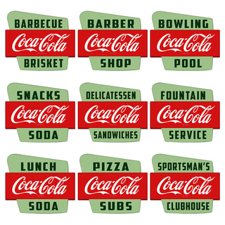 Coca-Cola Googie Style Polygon Decal (Choose Wording Options)