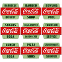 Coca-Cola Googie Style Hexagon Decal (Choose Wording Options)