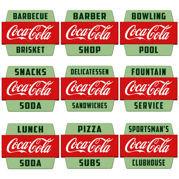 Coca-Cola Googie Style Hexagon Decal (Choose Wording Options)