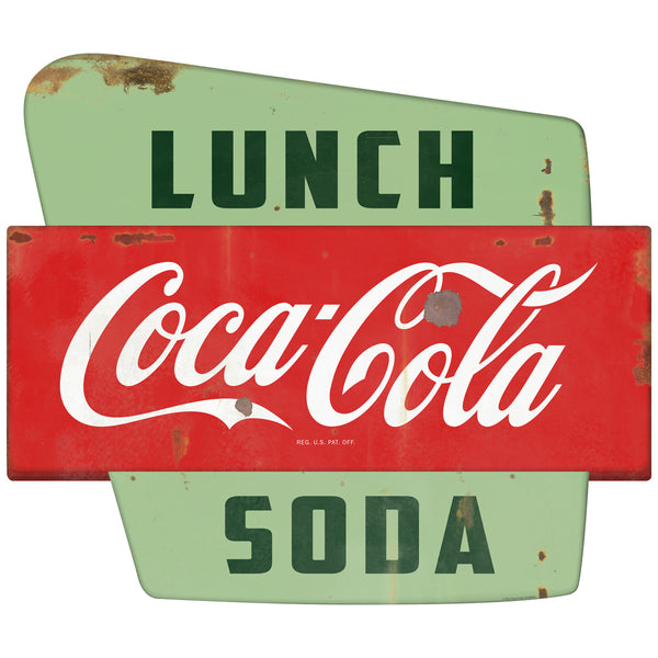 Coca-Cola Googie Style Polygon Decal Distressed (Choose Wording Options)