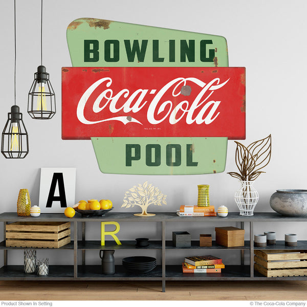 Coca-Cola Googie Style Polygon Decal Distressed (Choose Wording Options)