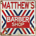 Barber Shop X Stripes Customizable Wall Decal Distressed
