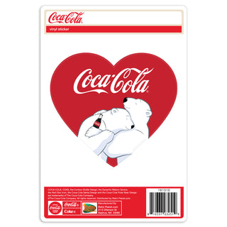 Coca-Cola Polar Bear Hug Heart Vinyl Sticker