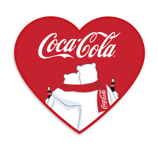 Coca-Cola Polar Bear Snuggle Heart Vinyl Sticker