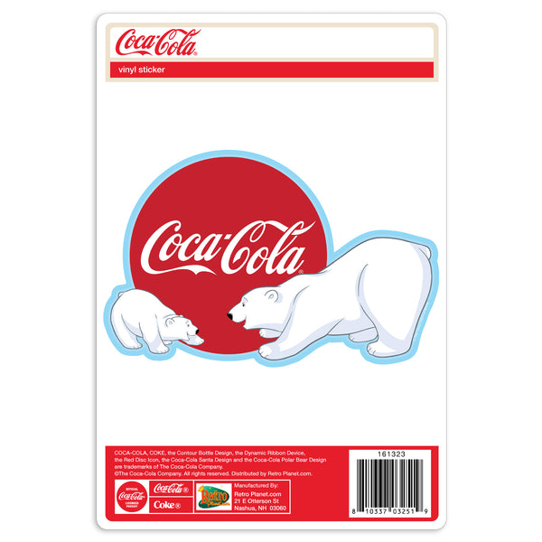Coca-Cola Polar Bears Red Disc Vinyl Sticker
