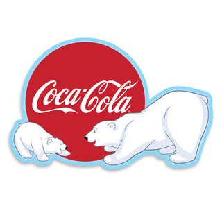 Coca-Cola Polar Bears Red Disc Vinyl Sticker