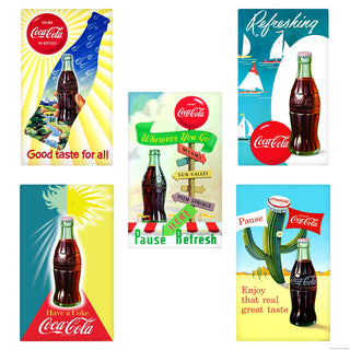 Pause Refresh Coca-Cola Bottles Summer Wall Decal Set of 5