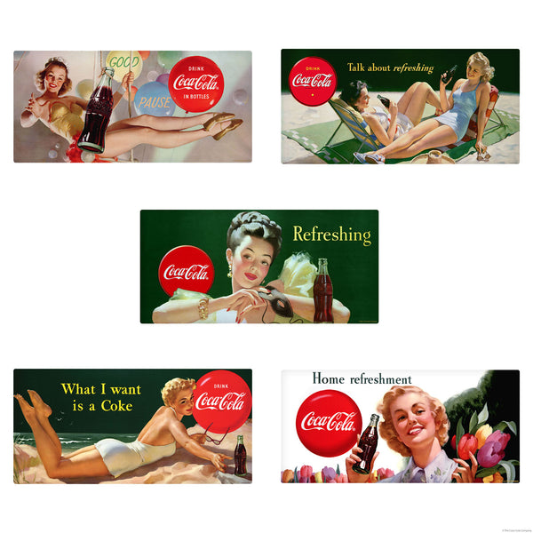 Coca-Cola Refreshing Bathing Beauty Girls Wall Decal Set of 5