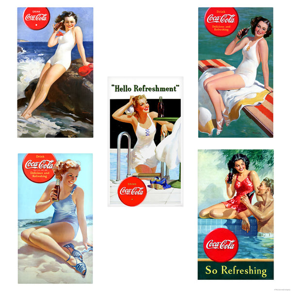 Coca-Cola Bathing Beauties Hello Refreshment Wall Decal Set of 5