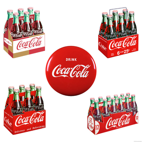 Drink Coca-Cola 6 Packs Drink Coke Button Wall Decal Set of 5