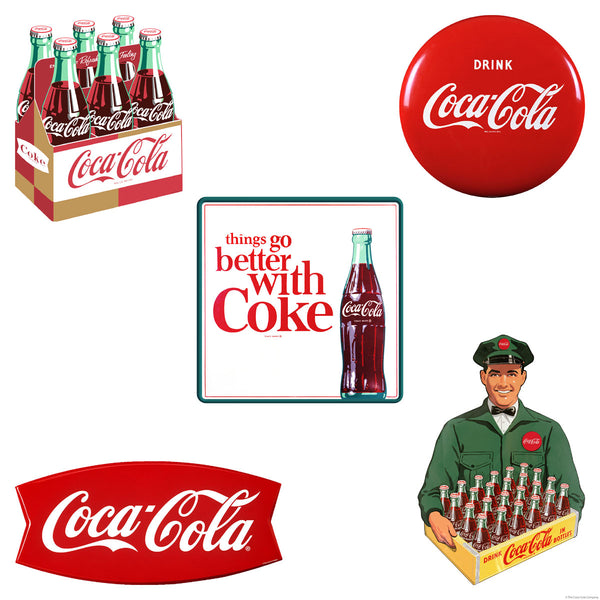 Drink Coca-Cola icons Fishtail Wall Decal Set of 5