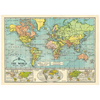 Bacons World Map Vintage Style Poster