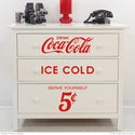 Drink Coca-Cola Ice Cold 5 Cents Cut Out Vinyl Sticker Set