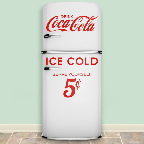 Drink Coca-Cola Ice Cold 5 Cents Cut Out Vinyl Sticker Set