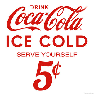 Buy white Drink Coca-Cola Ice Cold 5 Cents Cut Out Vinyl Sticker Set