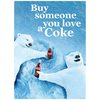 Coke Polar Bears Snow Angel Buy Someone You Love Wall Mural Decal