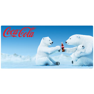Coca-Cola Polar Bear Family Red Script Wall Mural Decal