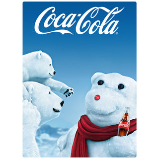 Coca-Cola Polar Bears with Snowman Wall Mural Decal