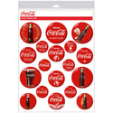 Coca-Cola Red Disc Button Vinyl Stickers Set Of 18