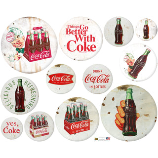 Coca-Cola White Discs Decal Set Distressed