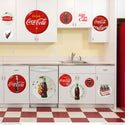 Coca-Cola Discs Decal Set Red White Distressed