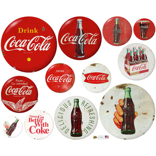 Coca-Cola Discs Decal Set Red White Distressed