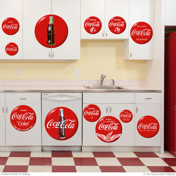 Coca-Cola Red Discs and Slogans Decal Set