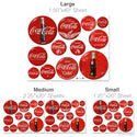 Coca-Cola Red Discs and Slogans Decal Set Distressed