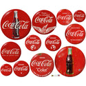 Coca-Cola Red Discs and Slogans Decal Set Distressed