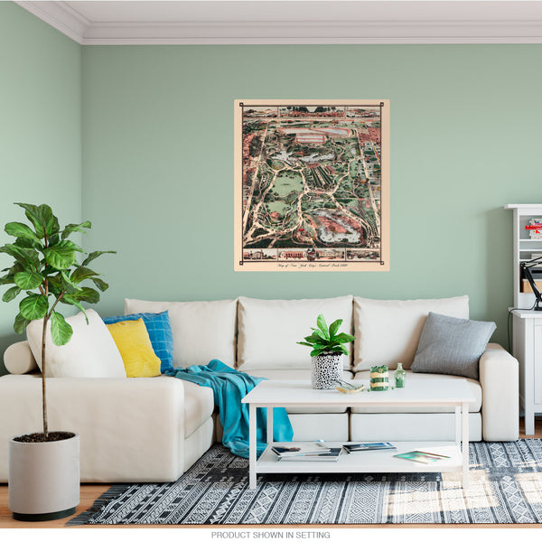New York City Central Park 1860 Map Wall Decal