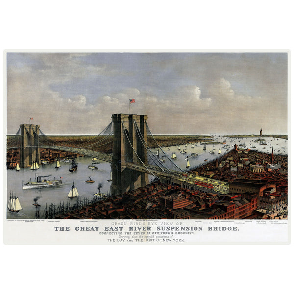 Brooklyn Bridge New York 1885 Currier and Ives Wall Decal
