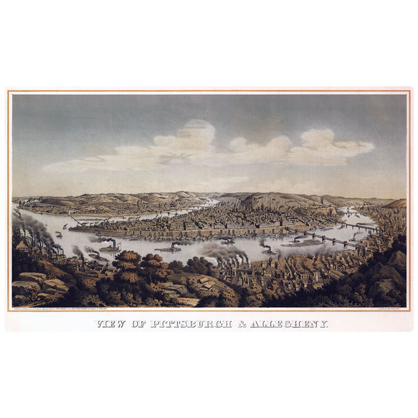 Pittsburgh and Allegheny Pennsylvania 1874 Wall Decal