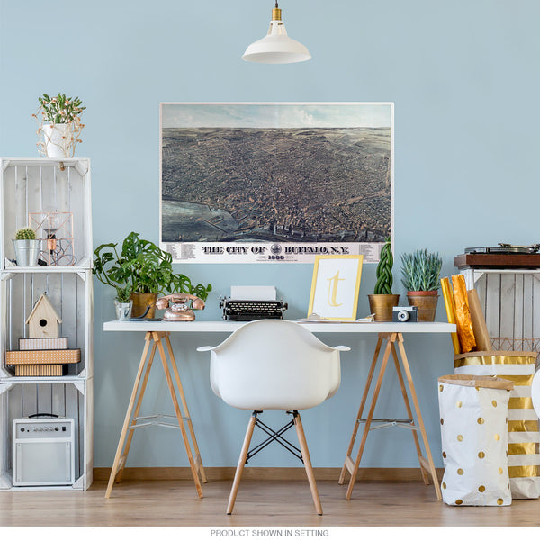 Buffalo New York Map 1880 Wall Decal
