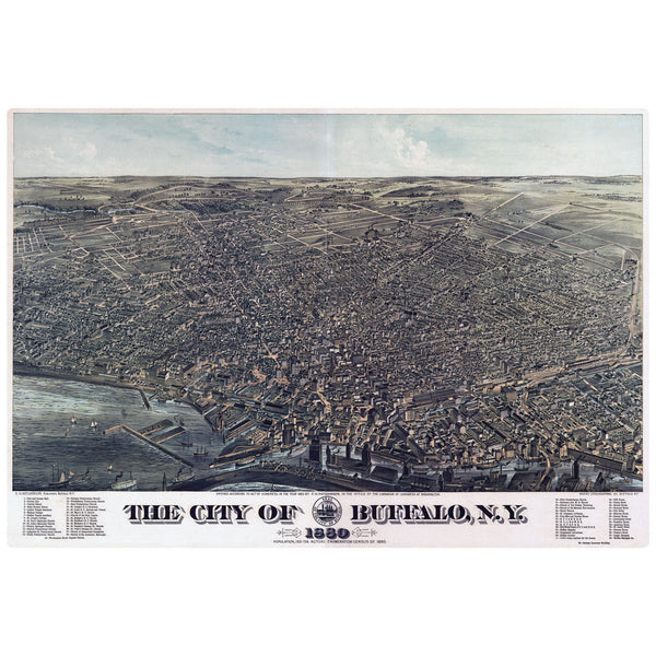Buffalo New York Map 1880 Wall Decal