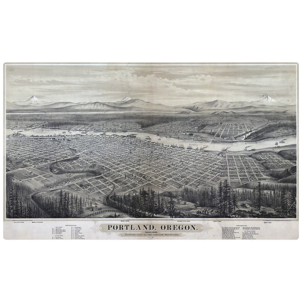 Portland Oregon Map 1879 Wall Decal