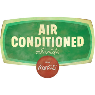 Coca-Cola Air Conditioned Inside Door Sticker Distressed