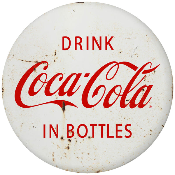 Drink Coca-Cola in Bottles Disc Floor Graphic White Grunge