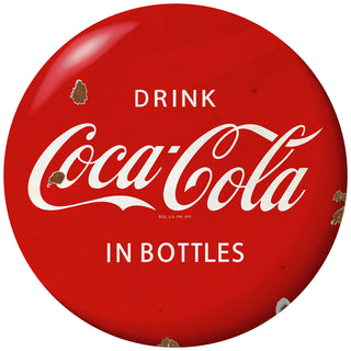 Drink Coca-Cola in Bottles Red Disc Floor Graphic Grunge