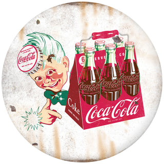 Coca-Cola Sprite Boy 6 Pack Disc Floor Graphic White Grunge