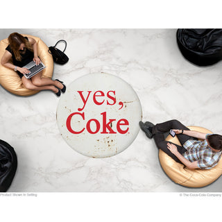 Yes Coke Coca-Cola Disc Floor Graphic White Grunge