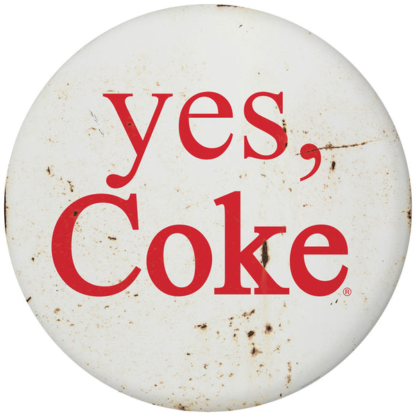 Yes Coke Coca-Cola Disc Floor Graphic White Grunge