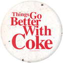 Things Go Better with Coke Disc Floor Graphic White Grunge