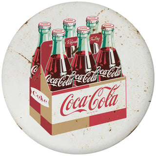 Coca-Cola 6 Pack Carton Disc Floor Graphic White Grunge