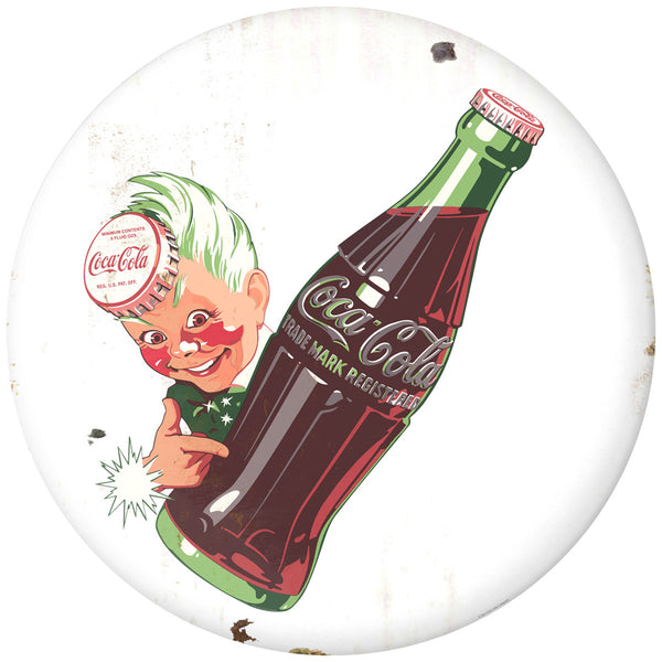 Coca-Cola Sprite Boy Disc Floor Graphic White Grunge