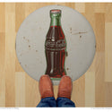 Coca-Cola Bottle Disc Floor Graphic White 50s Style Grunge