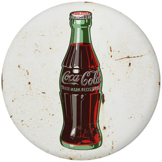 Coca-Cola Bottle Disc Floor Graphic White 50s Style Grunge