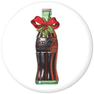 Coca-Cola Bottle Holiday Bow Disc Floor Graphic White