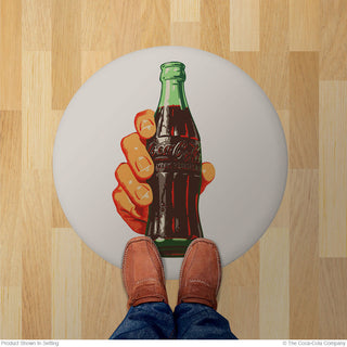 Coca-Cola Hand and Bottle Disc Floor Graphic White