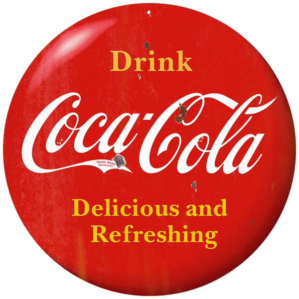 Drink Coca-Cola Red Disc Floor Graphic 1910s Style Grunge