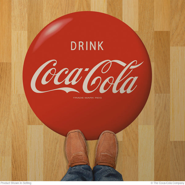 Drink Coca-Cola Red Disc Floor Graphic 1930s Style